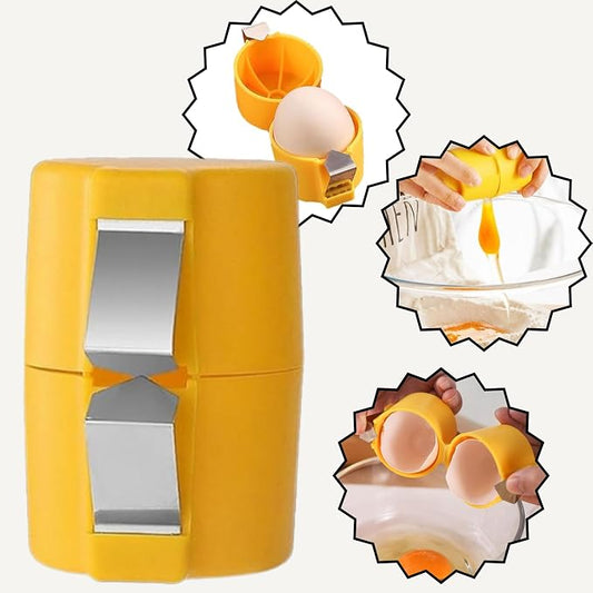 Egg Shell Opener for Raw Eggs – No Mess Egg Cracker Tool & Separator, Eggshell Topper Cutter for Easy Egg Opening, Perfect Egg Cracking Tool – Not for Hard-Boiled Eggs