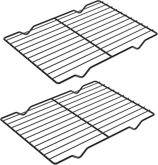 2 Pack Cooling Rack for Baking, 8.3" x 11.4" Stainless Steel Grill Rack, Small Grid Baking Rack for Baking Cooking Roasting Oven (Black)