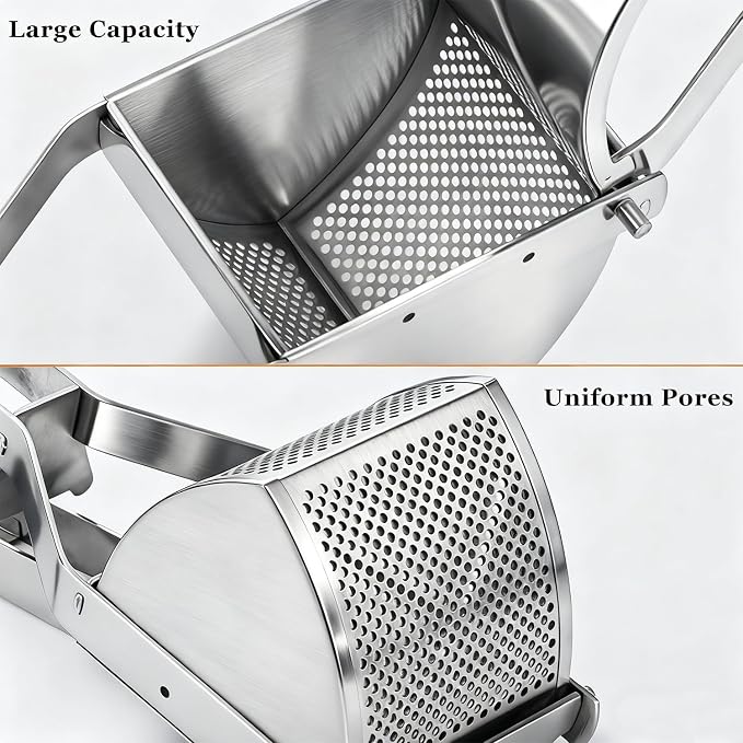 Potato Ricer, AIDOIT Large 22oz Potato Ricer Stainless Steel Potato Masher Heavy Duty for Perfect Fluffy Mashed Potatoes