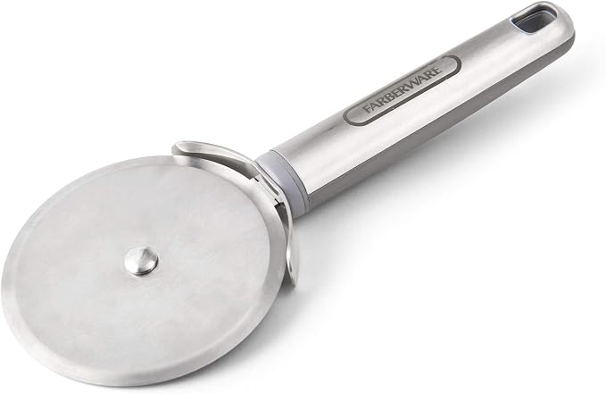 Farberware Pro Stainless Steel Pizza Cutter Wheel with Finger Guard, Dishwasher Safe, 8.5 Inches - Sharp Rolling Blade for Pizza, Pie Crust, and Pastry Dough