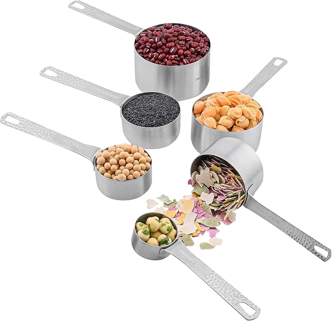 Measuring Cups and Spoons Set of 14, 18/8 Stainless Steel Measuring Cups Spoons Set, 6 Measure Cups and 7 Measure Spoons with Leveler