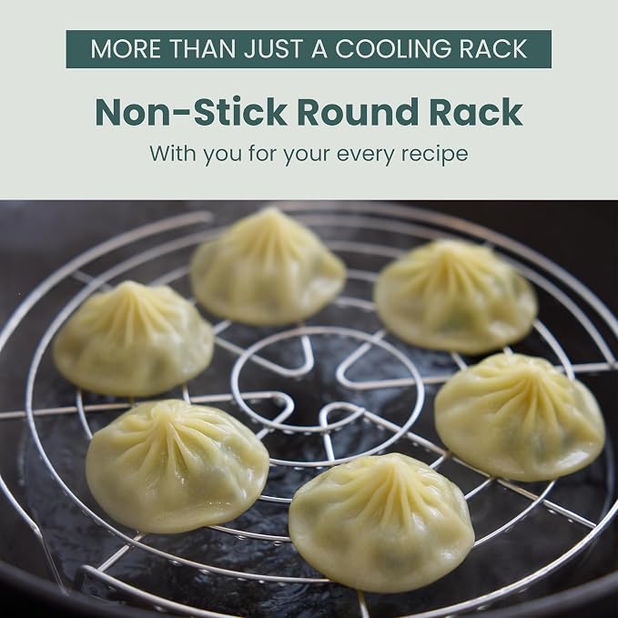 Ultra Cuisine 3 Set Round Cooling Racks for Cooking and Baking – Oven & Dishwasher-Safe, 100% Stainless Steel Steaming and Baking Rack - Fits Air Fryer, Pressure Cooker & Cake Pan (7.5, 9 & 10.5 Inch)