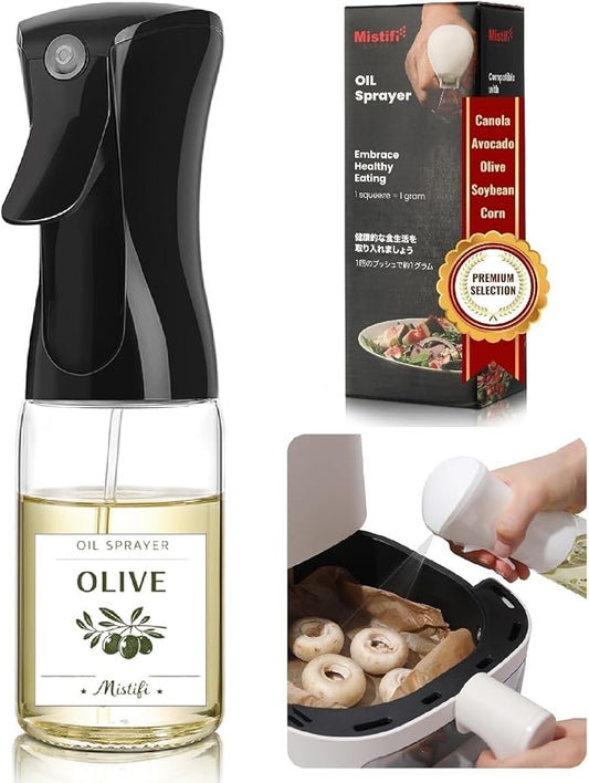 Mistifi Oil Sprayer for Cooking, 150ml Glass Olive Oil Sprayer, Fine Mist Spray Bottle for Air Fryer, Nonstick Frying, Salad, BBQ, Refillable Kitchen Oil Spray (PS88705)