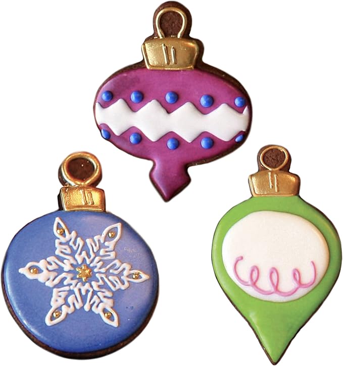 Ann Clark Christmas Ornaments Cookie Cutters 3-Pc Set (Teardrop Bauble, Finial, and Round Ornaments) Made in USA