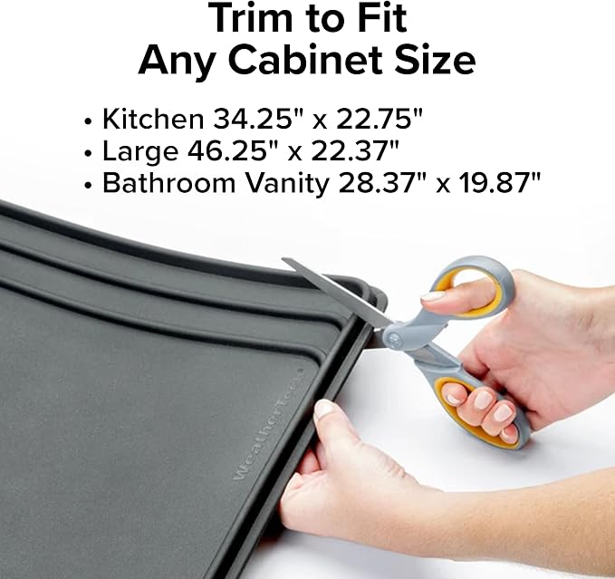 WeatherTech SinkMat – Waterproof Under Sink Liner Mat for Kitchen Bathroom – 28” x 19” Inches - Durable, Flexible Tray – Home undersink Organizer Must Haves, Black