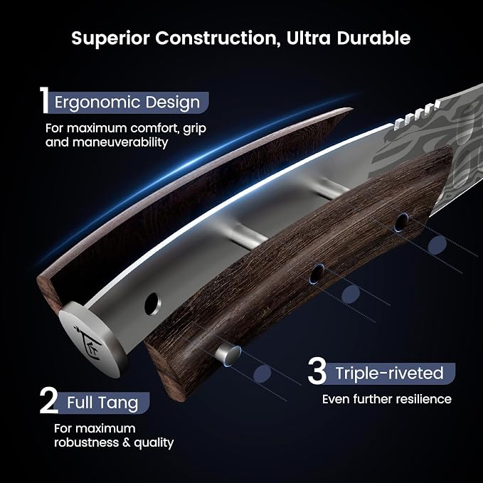 SYOKAMI Gyutou Chef Knife, 9.5 Inch Japanese Style Multi-purpose Kitchen Knife, Ultra Sharp Durable Professional-grade for Slicing, Chopping, Dicing, Ergonomic Anti-slip Handle, Trusted by chefs