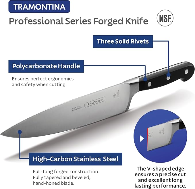 Tramontina Pro Series Forged 7-Inch Santoku Knife, Japanese Chef Knife