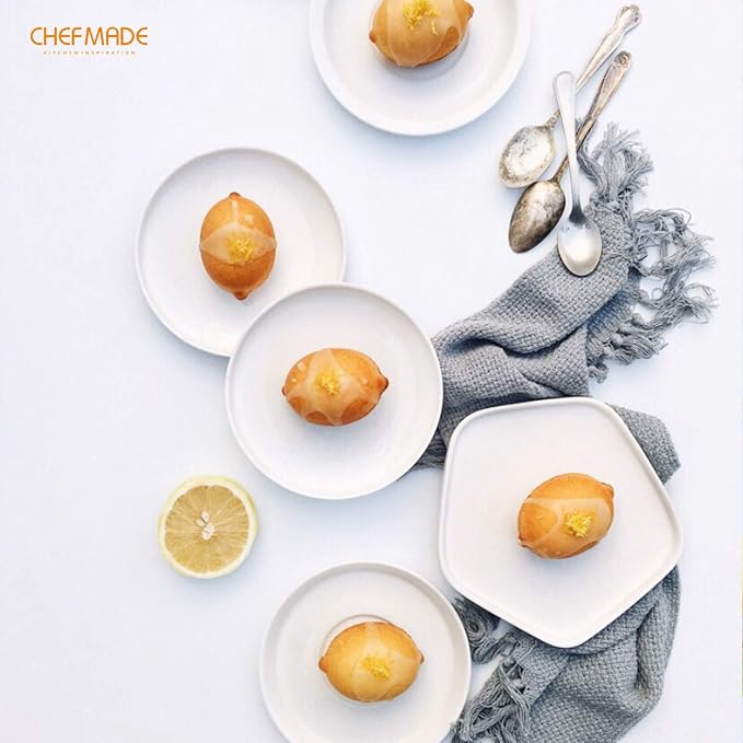 CHEFMADE Muffin Cake pan, 6-Cavity Non-Stick Lemon-Shaped Bakeware for Oven Baking (Champagne Gold)