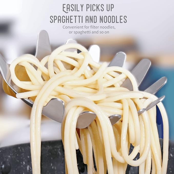 Newness Slotted Spon and Spaghetti Server, [Rustproof, Integral Forming, Durable] 304 Stainless Steel, with Vacuum Ergonomic Handle, Comfortable Grip Design