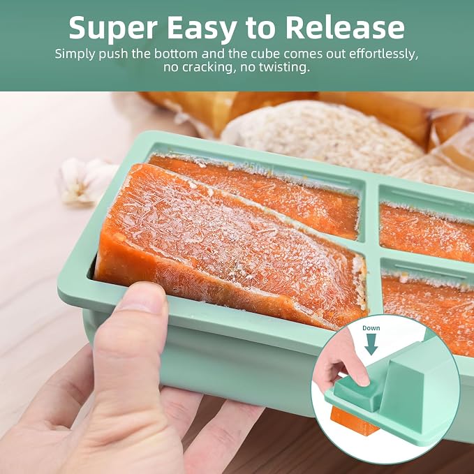 Silicone Freezer Tray for Sauce Cube: FDDAI Super Prep Freezing Tray for Souped Storage - Freeze 125mL 250mL Broth Soup Portion