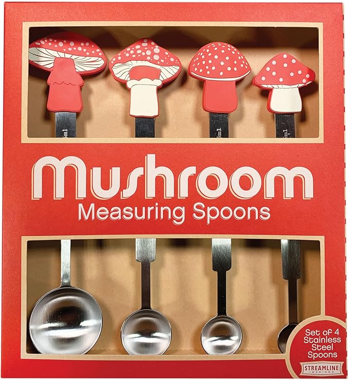 Streamline Imagined Mushroom Measuring Spoons, Stainless Steel, Set of 4