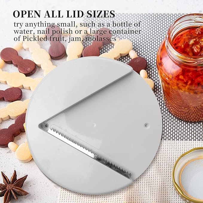Jar Opener Under Cabinet, Multi Function Easy Grip Jar Opener, One Handed Jar & Bottle Opener - Removes Tight Jar Lid for Seniors with Arthritis - Essential Kitchen Gadgets for Home Assistance