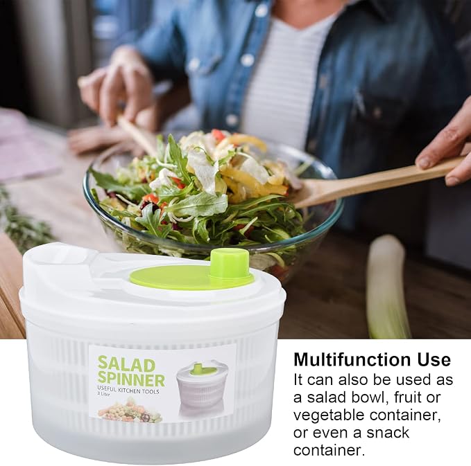 TOPINCN Multifunction Salad Drainer 3L with Bowl Vegetable Washer Dryer Drainer Strainer with Bowl MultiUse Lettuce Spinner for Cooking