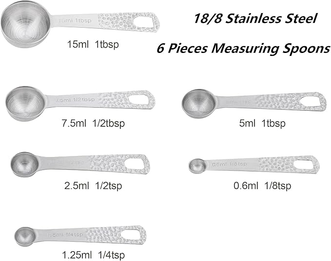 Measuring Cups and Spoons Set, 18/8 Stainless Steel Measuring Cups&Spoons for Kitchen and Baking, Dry and Liquid Metric&US Measuring Cups Spoons with Mini Measuring Spoons Set