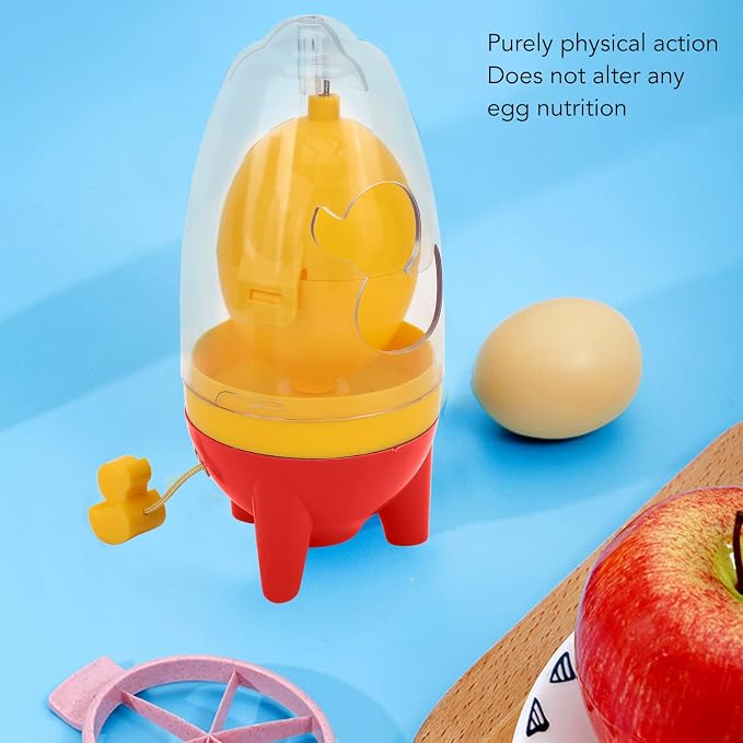 Golden Egg Machine, Egg Yolk & White Mixer - Manual Shaker & Spinner - Pull Rope (Red)