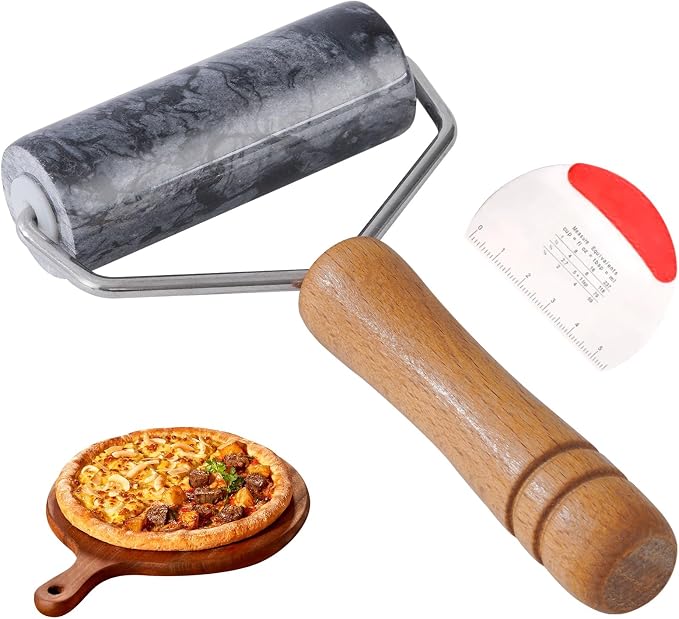 Small Marble Rolling Pin for Dough-Non-Stick T-shaped Hand Roller for Dough,Compact-Ideal for Home Bakers(Type B Black)