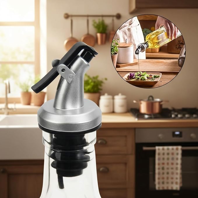 WERTIOO Oil Bottles for Kitchen 4 Pack, 17oz Oil and Vinegar Dispenser Set | 500ml Olive Oil Dispenser Bottle for Kitchen, with 4 Plastic Pourer, 2 Stainless Steel Funnel, Pen and Label