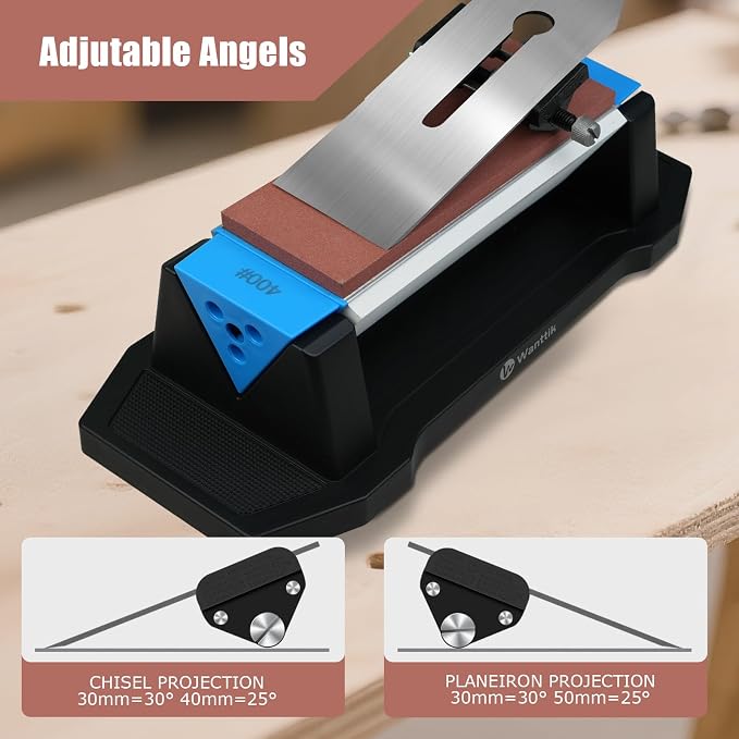 Large Knife Sharpening Stone, Tri-Stone Knife Sharpener, 3 Sides Grit 400/1000/5000, Whetstone Knife Sharpener with Non-Slip Base, Angle Guide & Leather Strop, for Kitchen Knives and Pocket Knives