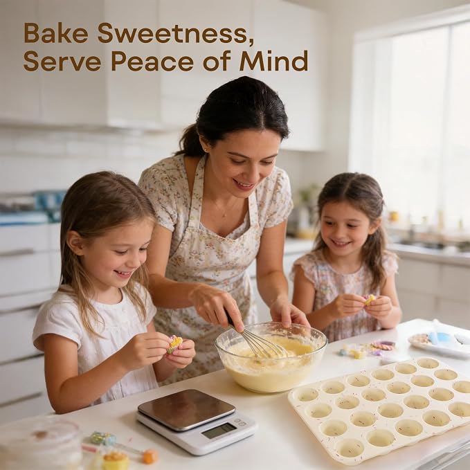Silicone Mini Muffin Pan, 24 Cup Nonstick Mini Cupcake Pan 2Pcs | Food-Grade Silicone Muffin Tin, Oven Dishwasher Freezer Safe Silicone Molds for Home Baking DIY, Mini Cupcakes, Egg Bites
