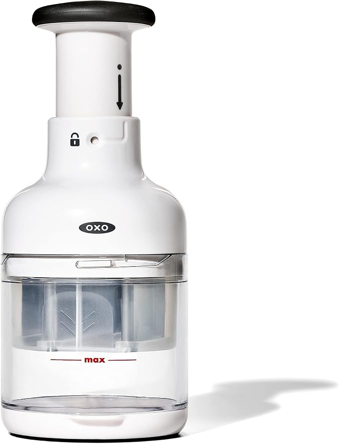 OXO Good Grips Vegetable Chopper (White) and Ground Meat Chopper (Black)