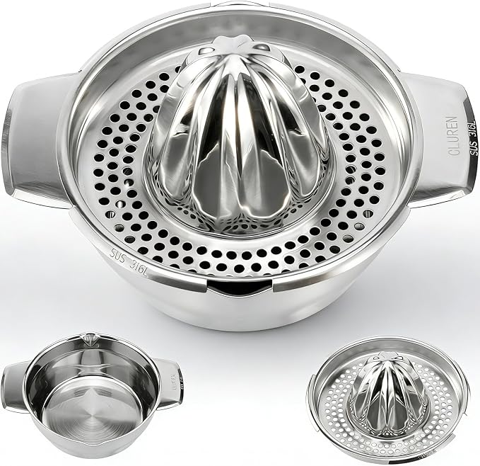 Premium 316L Stainless Steel Lemon Squeezer & Manual Juicer - Heavy Duty Hand Press for Orange, Citrus, Lime | Dishwasher Safe & Anti-Corrosion