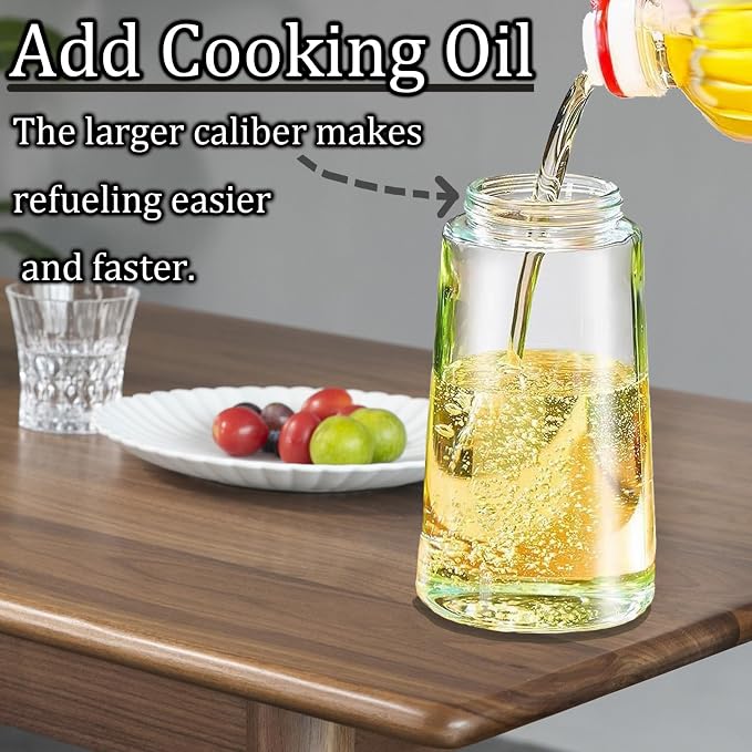 2PCS Oil Sprayer for Cooking, 2 in 1 Oil Dispenser and Oil Sprayer with Fine Mist Nozzle, Olive Oil Dispenser Bottle Spray and Pour,Oil Dispenser for Kitchen(Black and White,16 oz / 470 ml)