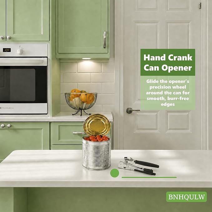 Commercial Can Opener Heavy Duty, Hand Can Opener Manual, Stainless Steel for Restaurant and Home, Black Swing Grips,for Most Bulk Size Cans.