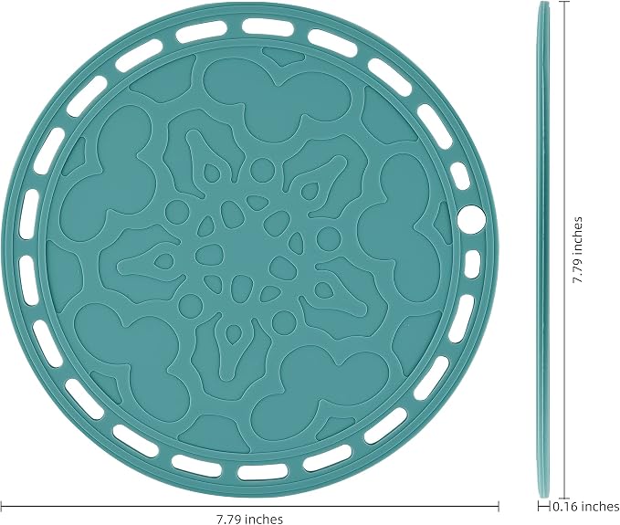 Green Silicone Trivet Mat Big Round PotHolder Hot Pads and Trivets for Hot Dishes and Hot Pots Holder, Hot Mats for Countertops, Tables, Spoon Rest Set 3
