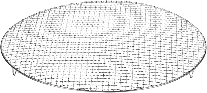 HARFINGTON Round Cooking Rack 19.7-inch Stainless Steel Cross Wire Barbecue Grill Net with 20mm Legs for Cooking Baking Steaming BBQ