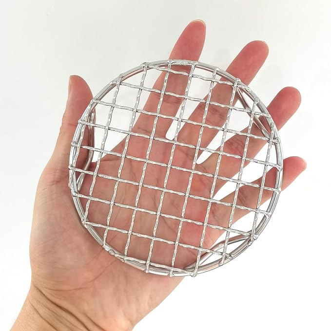 HARFINGTON Round Cooking Rack 4.7-inch 201 Stainless Steel Cross Wire Barbecue Grill Net with 20mm Legs for Cooking Baking Steaming BBQ