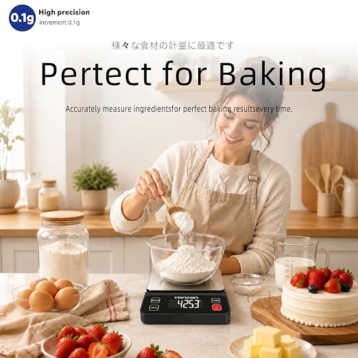 Digital Food Scale for Kitchen & Baking, 11lb/0.1g High Precision | Digital kitchen scale weighs in grams and ounces, Tare function, Compact and easy-to-clean design ideal for baking, cooking