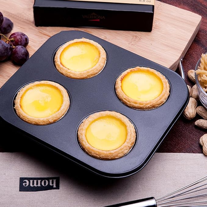 Muffin Pan 6 Cup Cupcake Baking Pan High Carbon Steel Muffin Tin | Nonstick Standard Size, Easy Clean Easy Release, Air-fryer Toaster Oven Egg Bites, Heat Evenly Metal Everyday Warp-Resistant