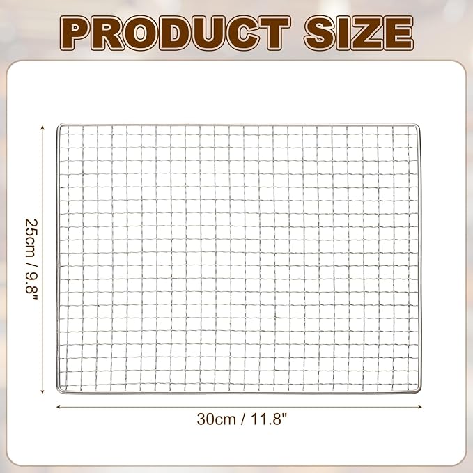 uxcell Cooling Racks, 9.8" x 11.8" Stainless Steel Barbecue BBQ Grill Net Mesh Rack Grate for Cooking, Roasting, Grilling, Oven & Dishwasher Safe, Silver