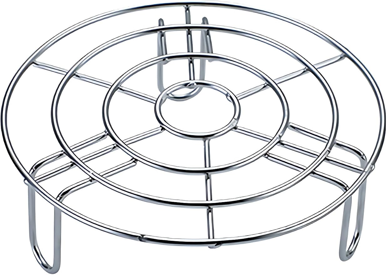 Round Cooling Rack for Steaming with Legs Dia 7.1" Heavy Duty Stainless Steel Steamer Rack Grilling Rack Canning Rack Cooling Rack for Baking Canning Cooking (Height 1.8",7.1"/18cm)