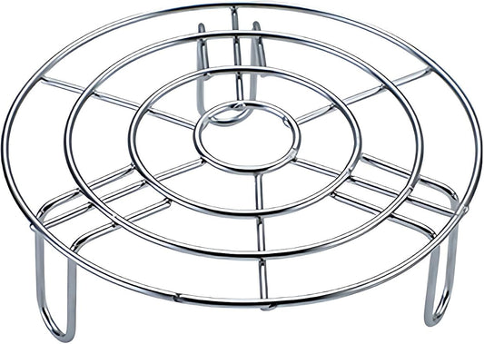 Round Cooling Rack for Steaming with Legs Dia 7.1" Heavy Duty Stainless Steel Steamer Rack Grilling Rack Canning Rack Cooling Rack for Baking Canning Cooking (Height 1.8",7.1"/18cm)