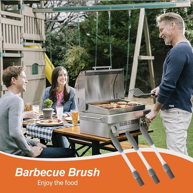 2PCS Silicone Oil Brush Basting Pastry Brush for Grilling BBQ Baking,2025 Silicone Oil Brush Basting Brush for Cooking,Pastry Brushes for Baking Cooking Kitchen Gadget Home Outdoor Use (4PC)