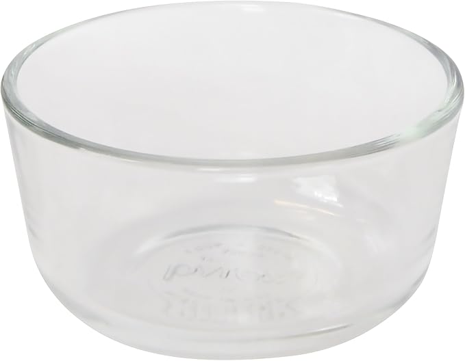 Pyrex 7202 1-Cup Glass Bowls With Cadet Blue Lids (4 Pack) - Made in USA | 7202-PC | Tempered Glass Construction | BPA-Free Plastic | Easy Clean Surface | Top-Rack Dishwasher Safe