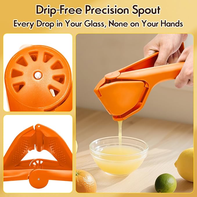 Manual Lemon Squeezer, Hand Lemon Squeezer, Durability and longevity, Easy to Use & Dishwasher Safe, Lemon Juicer, Citrus Juicer, Lemon Juicer Squeezer to Squeeze Lemons, Orange, HomeyVenture