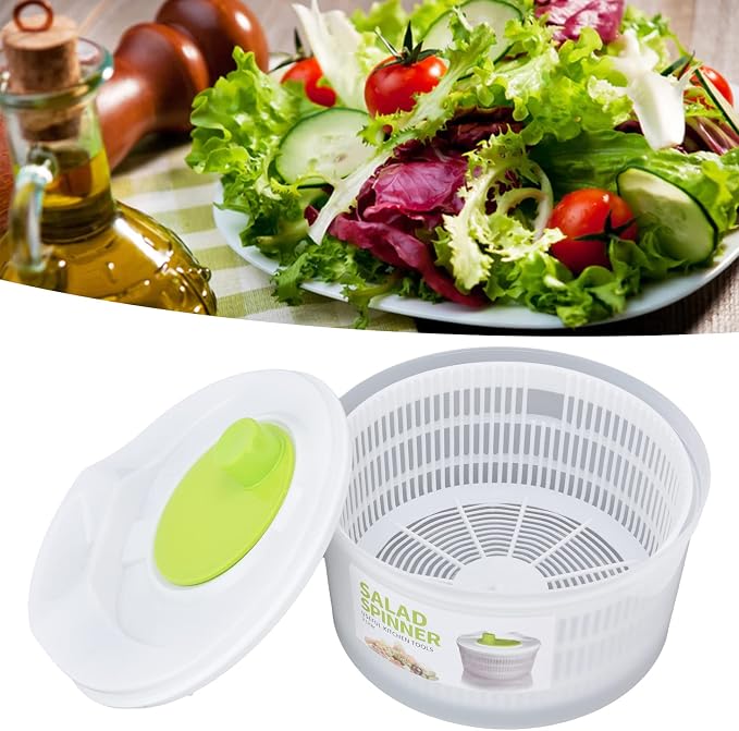 TOPINCN Multifunction Salad Drainer 3L with Bowl Vegetable Washer Dryer Drainer Strainer with Bowl MultiUse Lettuce Spinner for Cooking