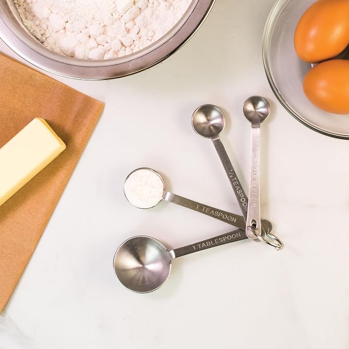 Mrs. Anderson’s Baking Measuring Spoons, Heavyweight 18/8 Stainless Steel, 4-Piece Set
