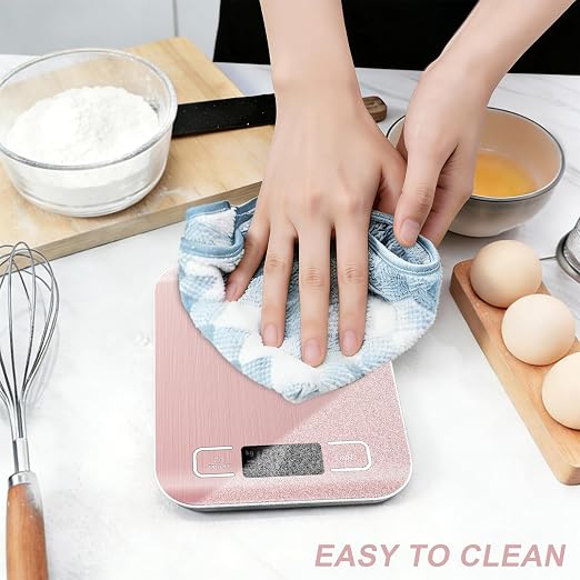 Food Scale, 11lb Kitchen Scale, 0.05oz/1g Weight Grams and Ounces, Pink | 6 Conversion units,Automatic overload,Low battery warning modes,2*AAA Batteries,for Baking, Cooking,Dieting and Meal Prep