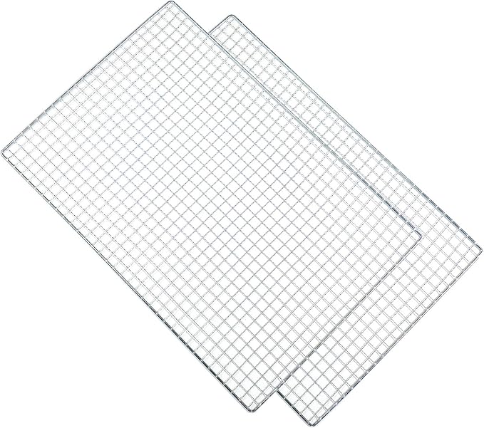 Roasting Racks, 2 Pcs 11.8 Inch x 7.9 Inch Stainless Steel Grill Racks Grid Net for Baking and Cooling of Barbeque in Oven, Party, Dinning and Outdoors (2, 15.7 inch x 9.8 inch)