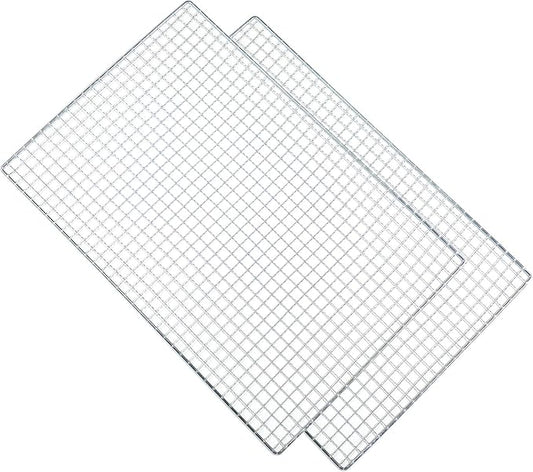 Roasting Racks, 2 Pcs 11.8 Inch x 7.9 Inch Stainless Steel Grill Racks Grid Net for Baking and Cooling of Barbeque in Oven, Party, Dinning and Outdoors (2, 15.7 inch x 9.8 inch)