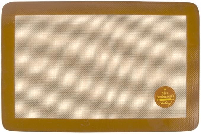 Mrs. Anderson's Baking Non-Stick Silicone Baking Mat - Reusable Oven Liner & Pastry Mat - For Breads, Cookies, Roasting & More - Baker’s Essentials - Heat-Resistant to 480°F - Jelly Roll Baking Mat