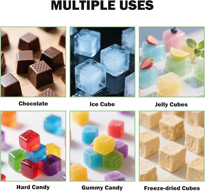 5 Pcs Silicone Food Molds for Harvest Right Freeze Dryer Medium Square Trays BPA-Free Reusable for Fruit Vegetable Ice Cubes Chocolate Candy