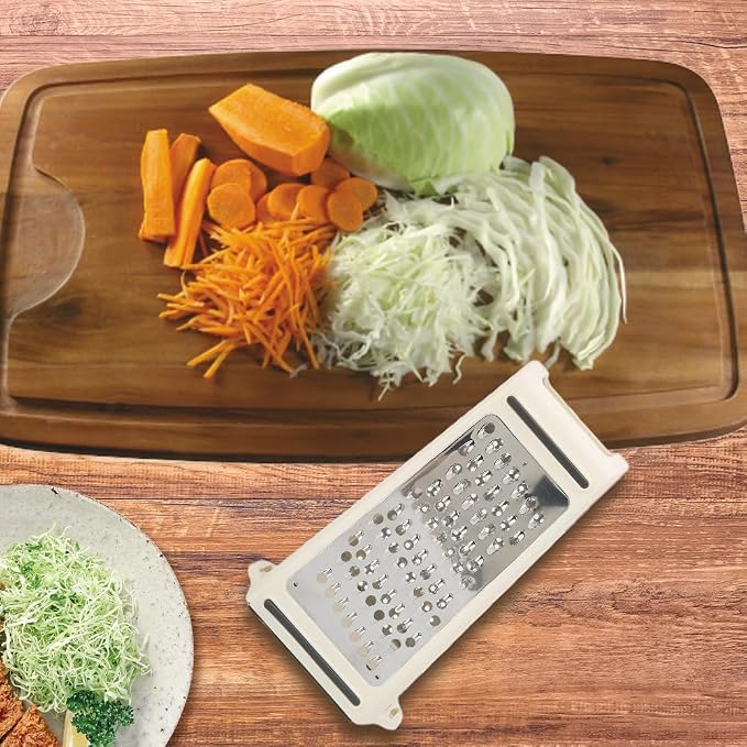 Cheese Grater - Reversible Box Grater with Two Sides Handheld | Double Sided Food Grater with Storage Container, Stainless Steel Blades for Cheese,Vegetables,Ginger,Garlic