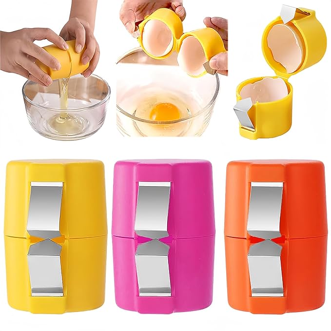 3 PCS Egg Shell Opener,Premium Egg Cracker, Egg Peeler can Break Eggs Quickly,Egg Cracker Tool for Raw Eggs,Kitchen Gadgets,Egg Slicer,Egg Opener Tool,Egg Separator for Raw Eggs
