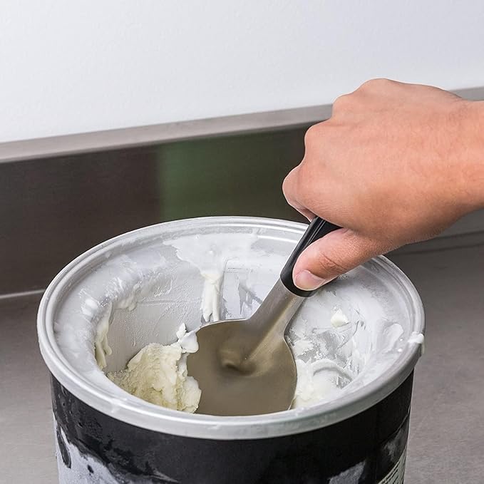 2Pack Heavy Duty Ice Cream Spade Scoop with Non-Slip Handle - Stainless Steel Ice Cream Spoon Paddle Perfect for Scooping and Serving Hard Frozen Treats