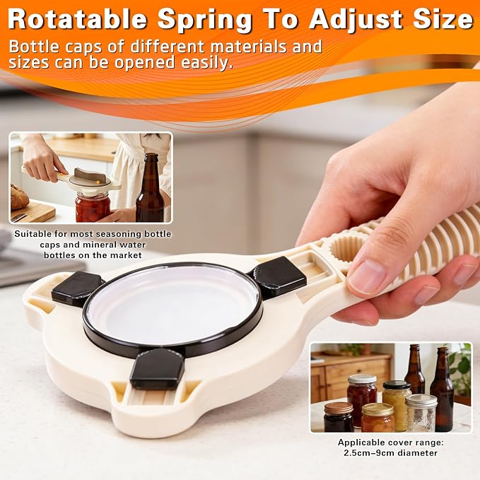 Jar Opener for Seniors Non-Slip Multi Lid Opener | Opens jars, bottles and lids with less effort Adjustable design fits multiple lid sizes Ideal for seniors and weak hands