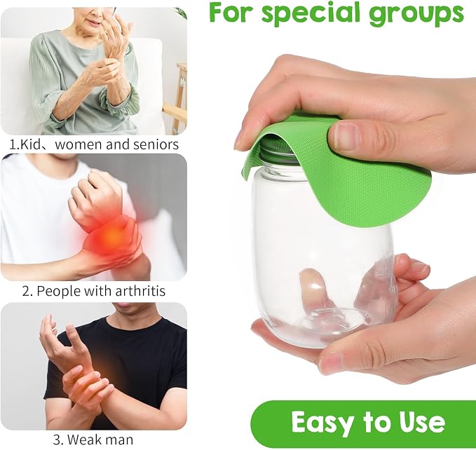 Gjinxi 4PCs Rubber Jar Openers, Multi-Function Bottle Opener Gripper Pad | for Seniors with Arthritis Weak Hands, Non-Slip Jar Grippers, for Easy Opening Jars, Kitchen Easy Top Opener Tool